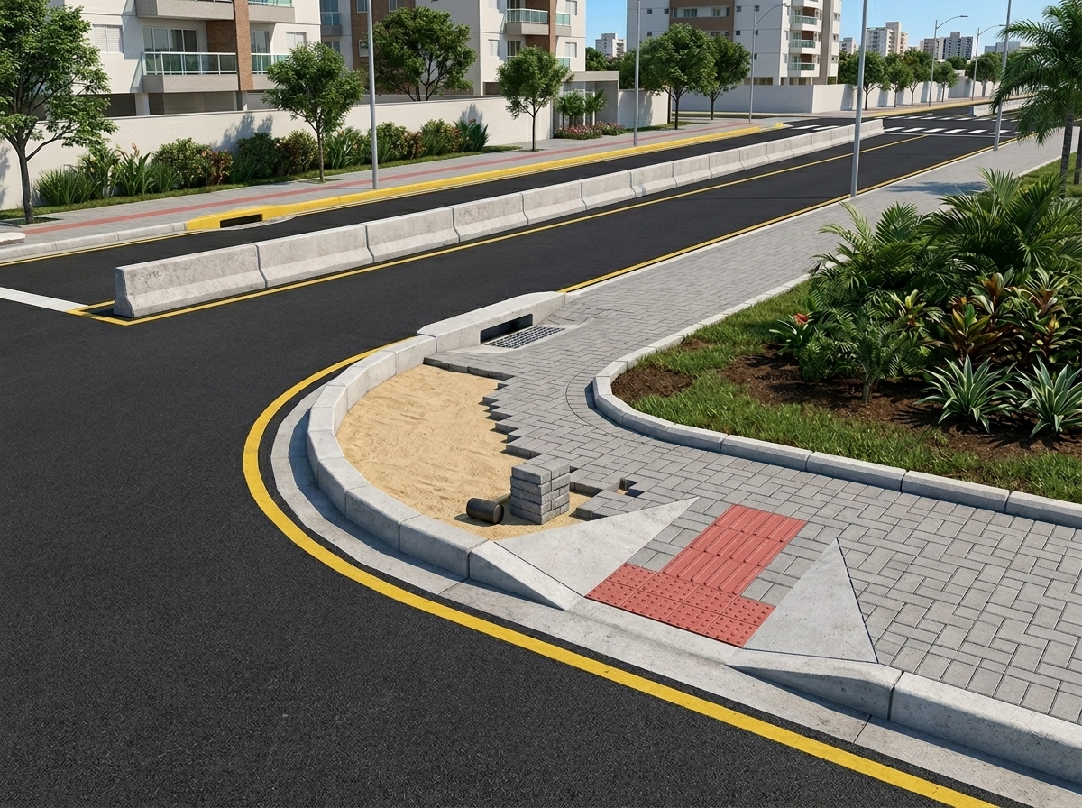 Tipos de Guias de Concreto (Meio-Fio) no Brasil